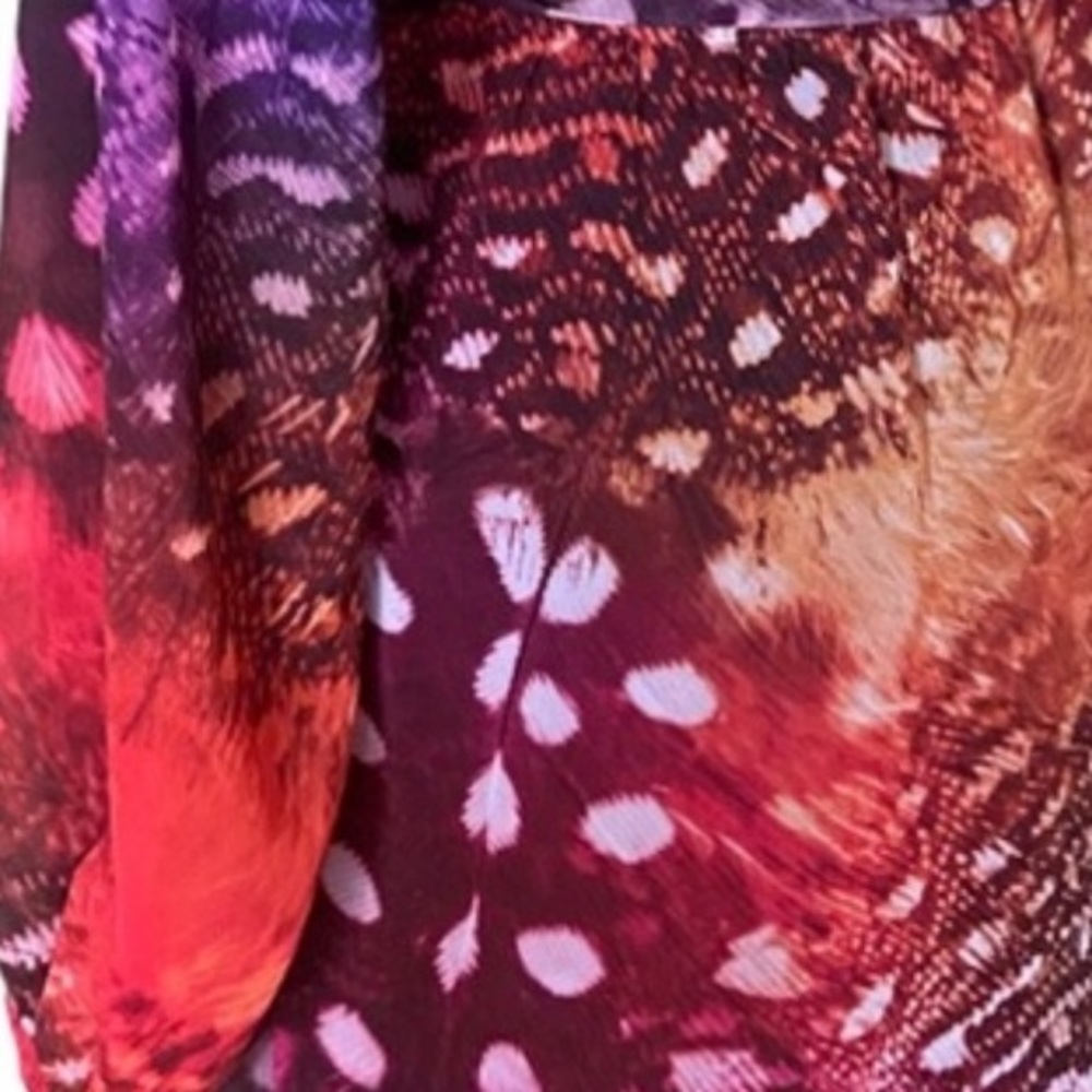 ERIN By Erin Fetherston Red Feather Wrap Dress - Picture 7 of 12